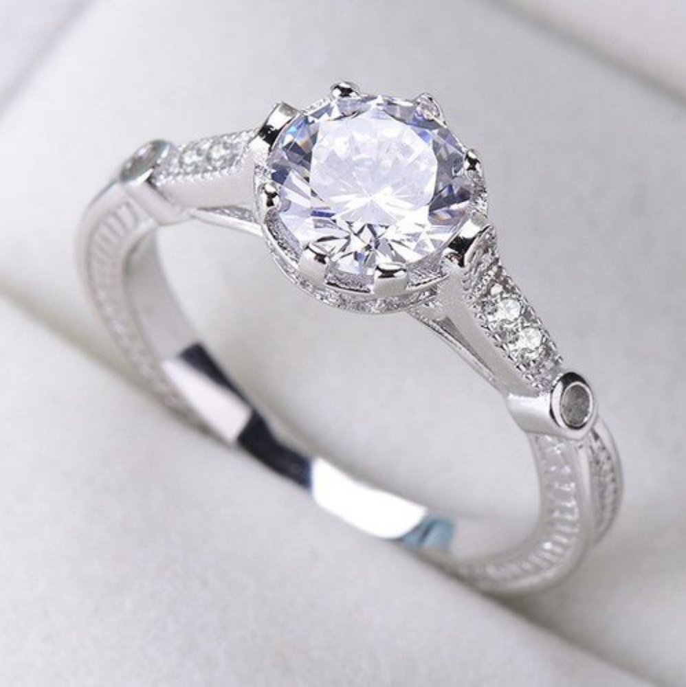 White Diamonique Ring